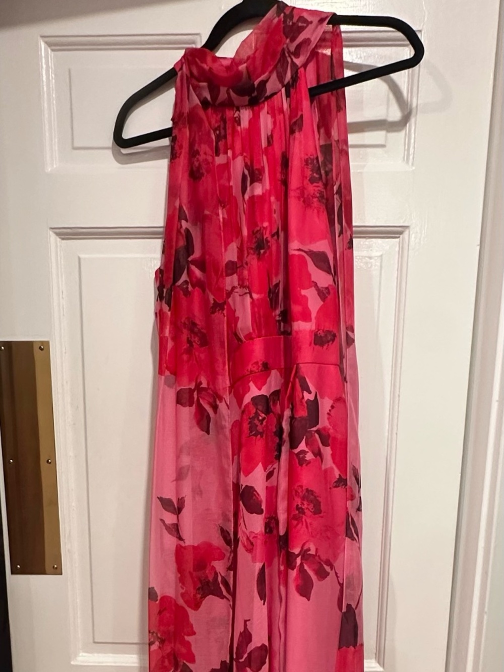 Aqua Floral Halter Neck Maxi Dress